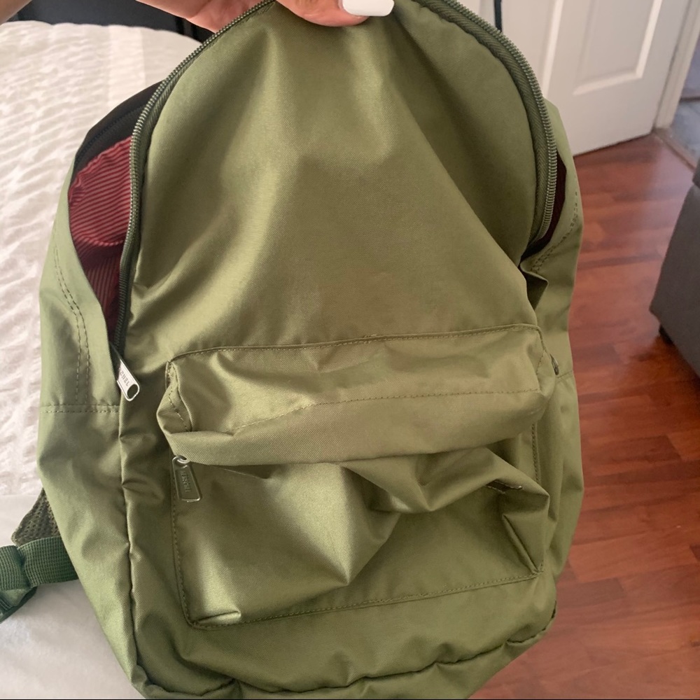 olive green backpack